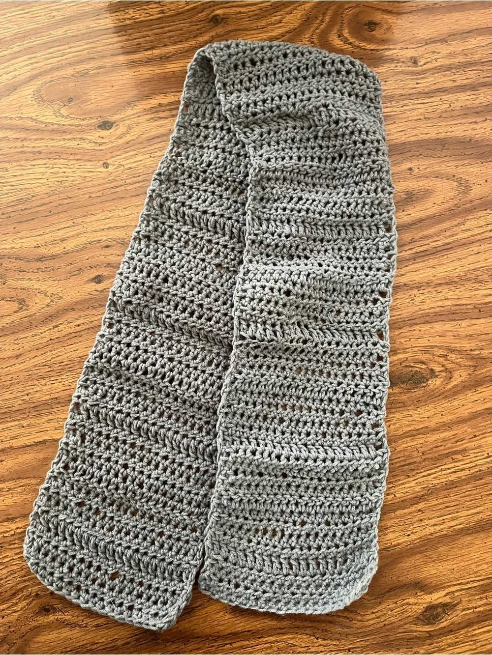 Gray Handmade Crochet Scarf Men’s and Women’s